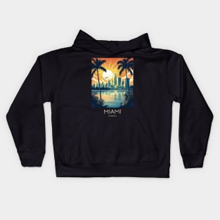 A Pop Art Travel Print of Miami - Florida - US Kids Hoodie